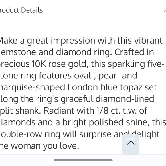 10k Rose Gold Diamond & Blue Topaz Ring - Picture 2 of 10